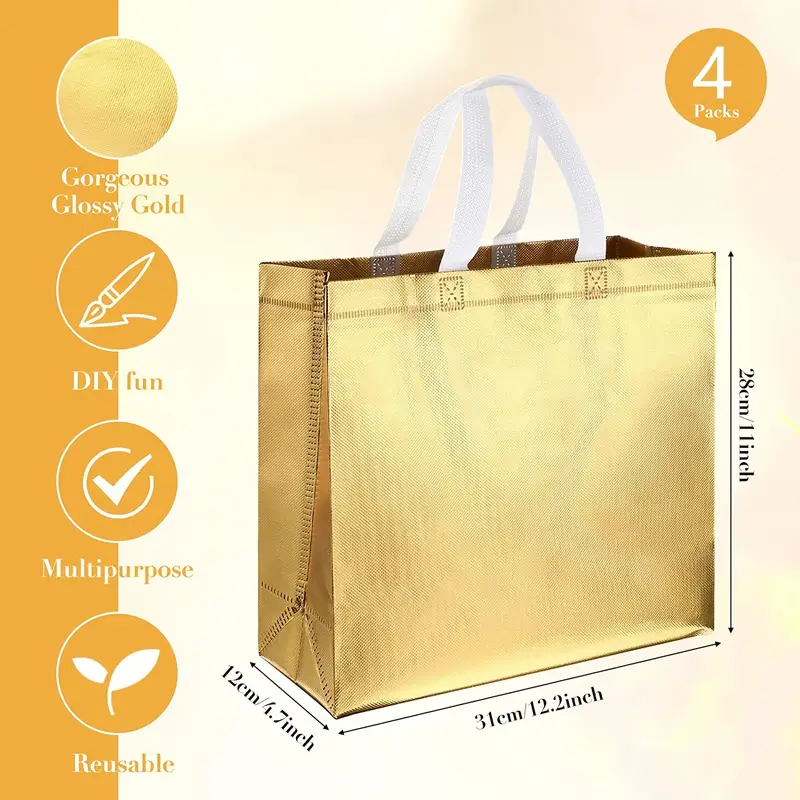 4pcs Non Woven Laser Gift Bag For Gift Giving Party Clothing